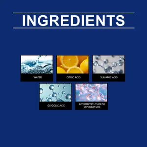 Detail showing core ingredients of rust remover including citric and glycolic acid.