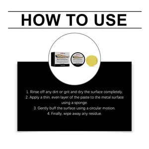Detailed instructional guide for Homonth metal polishing paste with 4 easy steps