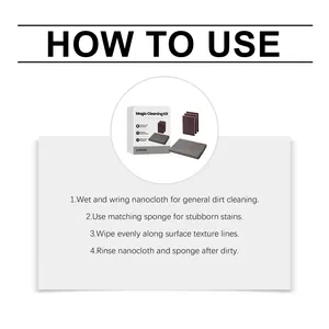 Guía de instrucciones paso a paso para el uso del kit de limpieza mágica de 4 piezas