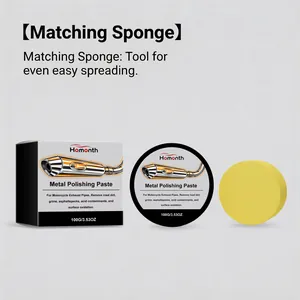 Homonth metal polishing paste set for motorcycle exhaust pipe rust removal with sponge