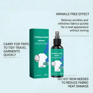 100ml kleding kreukvrij spray om reisstoffen glad te maken zonder te strijken.