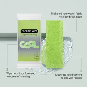 Vue détaillée des lingettes rafraîchissantes montrant la texture et les caractéristiques