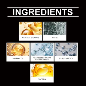 Vista dettagliata dell'elenco ingredienti per la cera per pietre con olio minerale e glicerina