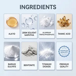 Detailed breakdown of key ingredients for white tile refurbishment and repair paint.