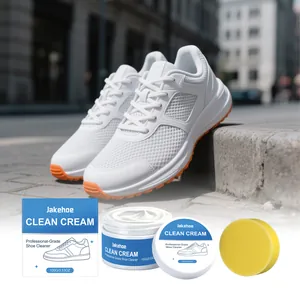 Professional shoe cleaning cream kit with 100g paste and applicator sponge