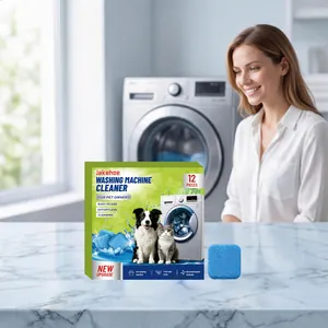 JAKEHOE Pastiglie per la Pulizia Profonda della Lavatrice per Proprietari di Animali Domestici Detergente Effervescente per Vasca da Lavanderia Domestica Rimozione di Macchie e Odori