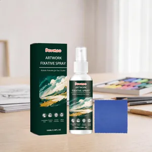 DOWMOO Professional Artwork Fixative Spray Set For Sketch Painting Color Protection Invisible Long Lasting Fixing Spray With Microfiber Cloth