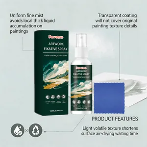 Detail of Dowmoo artwork fixative spray highlighting its fine mist and quick-drying feature.