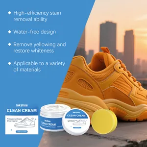 JAKEHOE shoe cleaning cream kit with sponge for stain removal and whitening
