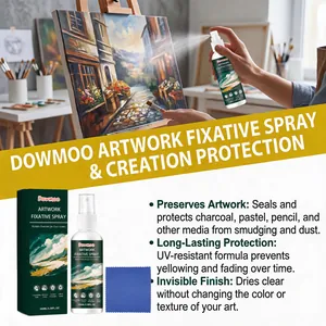 Detail of artwork fixative spray protecting charcoal and pastel drawings.