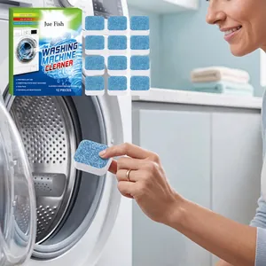 Jue Fish Washing Machine Cleaner Tablets Effervescent Deep Cleaning Descaler For Universal Front And Top Load Laundry Machines