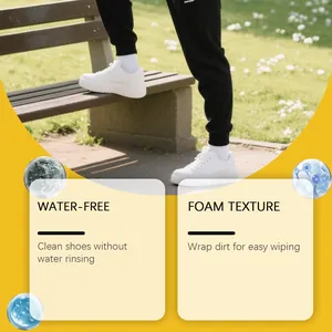Professional water-free shoe cleaning foam detail for easy white sneaker stain removal