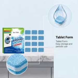 Jue Fish washing machine cleaner tablets in 12-piece value pack for deep cleaning