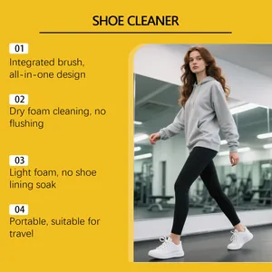 Details of a waterless shoe cleaner brush for white sneakers in a lifestyle gym setting