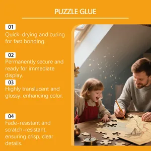 Professionele transparante puzzellijm met sneldrogende en kleurvaste eigenschappen.