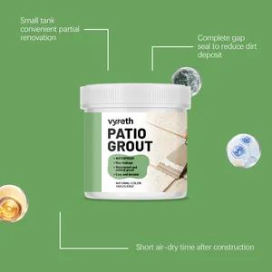 Detailed view of vyreth waterproof patio grout container showing 100g natural color