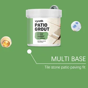 Detail view of Vyreth waterproof patio grout container with multi-base application info