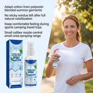 Detailed view of 100ml fabric cooling spray with mint scent for summer outdoor activities