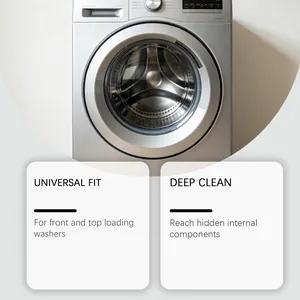 Feature detail of universal washing machine cleaner for front and top loading components