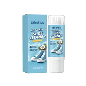 Jakehoe professional no-wash shoe cleaner foam brush for white shoes formula 60ml