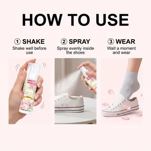 Detailed instruction steps on how to use Jakehoe floral footwear deodorant spray for shoes