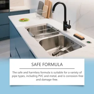 Desatascador seguro para tuberías de PVC y metal, ideal para fregaderos de cocina