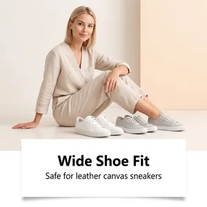 Safe floral deodorant application for leather and canvas sneakers in wide fit view