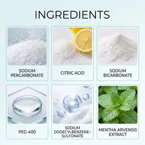 Detailed ingredient list for humidifier descaler tablets featuring natural extracts