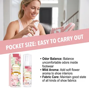 Portable floral footwear deodorant spray for sneakers and leather shoes 100ml 3.38oz