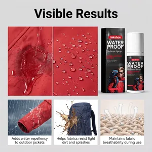 Dettaglio dell'effetto idrorepellente e antimacchia dello spray outdoor Jakehoe