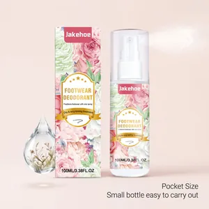 Floral footwear deodorant spray bottle with 100ml pocket size packaging design