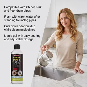 Professional heavy-duty drain unclogger gel for kitchen sinks and bathroom pipes