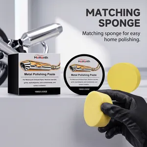 Metal polishing paste with matching sponge for motorcycle exhaust pipe maintenance