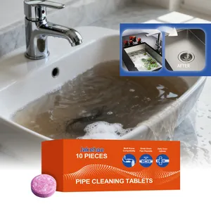 JAKEHOE Drain Clog Remover Tablets Effervescent Pipe Cleaning Pellets For Kitchen Bathroom Sink Toilet Deodorizer Cleaner