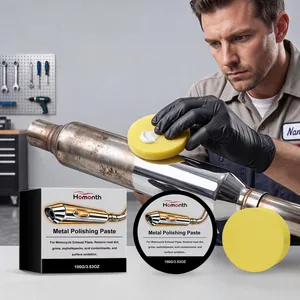 Homonth Metal Polishing Paste For Car Motorcycle Exhaust Pipe Rust Remover Surface Brightener Cleaner With Sponge Application Kit