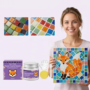 Jue Fish Sigillante Cristallo per Mosaico Kit Impermeabile Antimuffa Fai da Te Stucco per Piastrelle Vetro Mosaico Strumenti