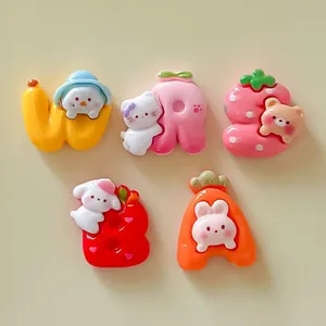 Detailed macro shot of colorful resin cartoon animal and fruit charms for DIY crafts