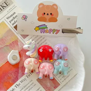 Süße Cartoon Harz Katzenpfote Tierhintern Kühlschrankmagnete DIY Handwerk Zubehör Für Handyhülle Haarnadel Dekoration Set Bunte Harz Bemalte Ornamente