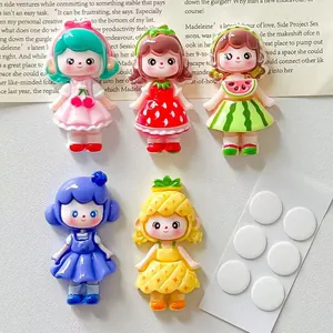 Statuette in resina di ragazze frutta per lavoretti fai-da-te e calamite.