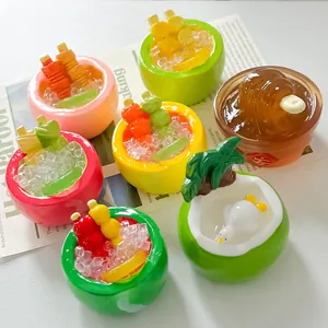 Detailed view of colorful miniature resin dessert bowls for DIY crafts and magnets