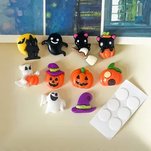 Collection of cute Halloween resin charms with adhesive dots for DIY shoe charms and clips