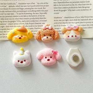 Set of cute cartoon dog resin fridge magnets featuring various breeds and back magnet