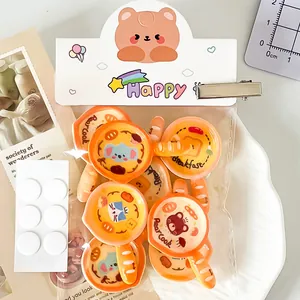 Creative resin food play charms shaped like cute cartoon cat and bear frying pans for DIY