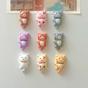 Lot de 9 accessoires en résine brillante chat mignon pour pinces à cheveux et aimants DIY