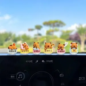 Ensemble de mini figurines Capybara pour la décoration du tableau de bord et de l'écran.