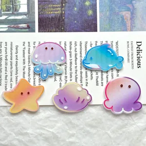Große Acryl Ozean Serie DIY Charms Delfin Seestern Oktopus Muschel Für Haarklammern Broschen Kühlschrankmagnete Schmuckherstellung