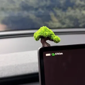 Creative miniature artificial bonsai tree ornament for car dashboard screen decoration