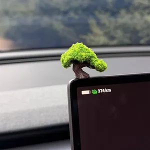 Realistic miniature artificial bonsai tree car ornament for dashboard screen decoration