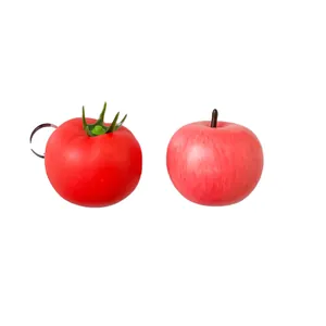 Realistic artificial tomato and red apple fridge magnets for home kitchen decor