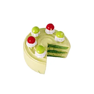 Realistischer Matcha-Schichttorte-3D-Kühlschrankmagnet für die Küche Dekoration